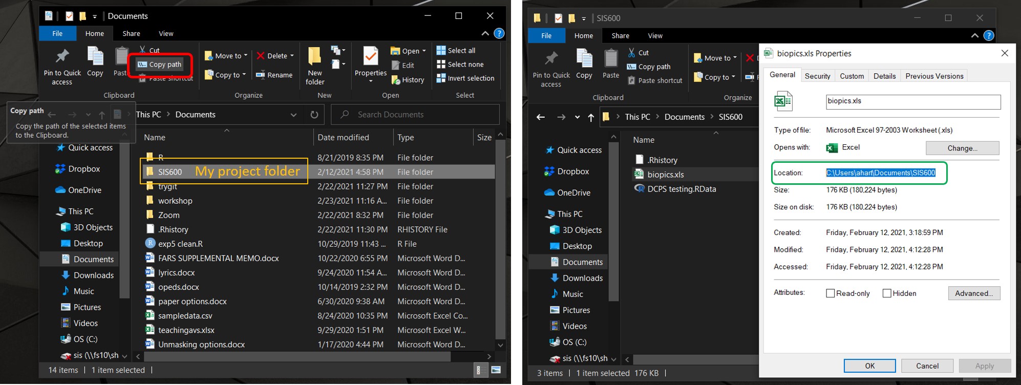 Finding your directory's path